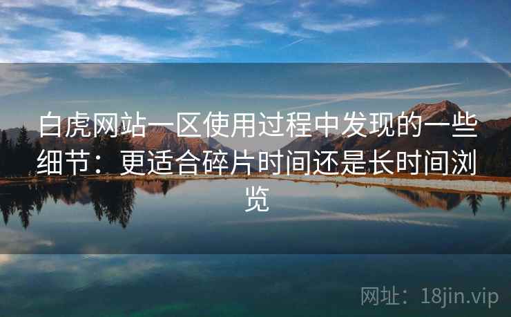 白虎网站一区使用过程中发现的一些细节:更适合碎片时间还是长时间浏览 第2张 白虎网站一区使用过程中发现的一些细节:更适合碎片时间还是长时间浏览 第2张