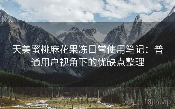 天美蜜桃麻花果冻日常使用笔记：普通用户视角下的优缺点整理  第2张