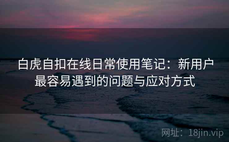 白虎自扣在线日常使用笔记:新用户最容易遇到的问题与应对方式 第1张 白虎自扣在线日常使用笔记:新用户最容易遇到的问题与应对方式 第1张